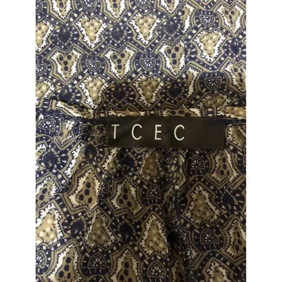 TCEC ~ Long Sleeve Blouse  ~ Size Small ~ Blue ~ Flare Sleeve ~ Shear - Picture 7 of 8